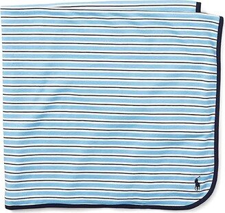 Striped Cotton Blanket (Suffield Blue Multi) Blankets