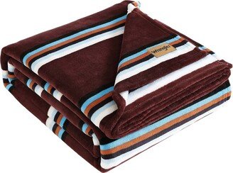 Western Saddle Stripe Ultra Soft Plush Blanket, Twin