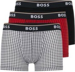 Three-pack of stretch-cotton trunks with logo waistbands