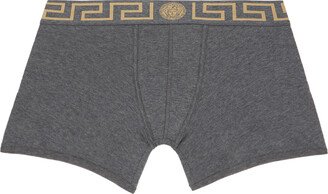 Grey Greca Border Long Boxers