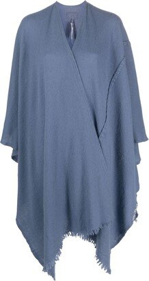 V-neck cashmere poncho