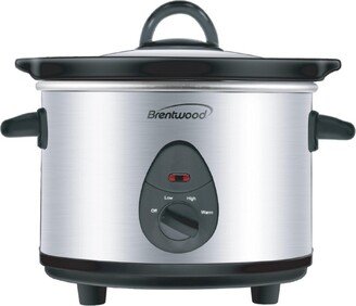 Brentwood 1.5 Quart Slow Cooker in Stainless Steel with 3 Settings