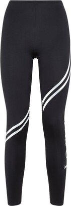 Logo Printed Striped Leggings