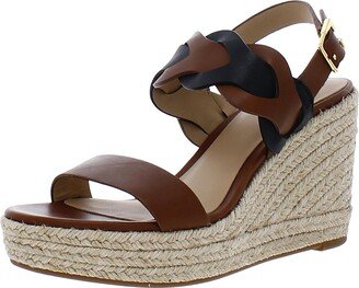 Hazell Womens Snake Print Ankle Strap Wedge Heels