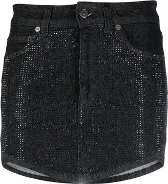 Crystal-Embellished Mini Skirt