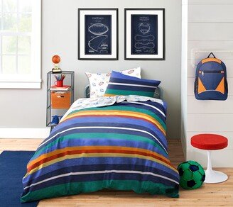 Saturday Park Vintage Stripe 100% Organic Cotton Twin Bed Set