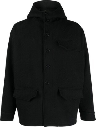 Hooded Virgin-Wool Coat