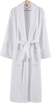 Marseille Fabric Bathrobe with Shawl Collar The Urban Port, Small, White