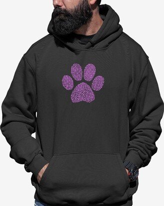 Men's Xoxo Dog Paw Word Art Hooded Sweatshirt