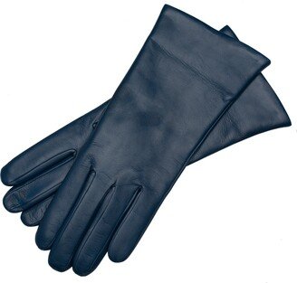 1861 Glove Manufactory Marsala - Women's Minimalist Leather Gloves In Jeans Blue Nappa Leather