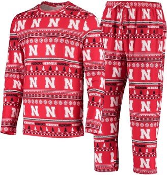 Men's Concepts Sport Scarlet Nebraska Huskers Ugly Sweater Knit Long Sleeve Top and Pant Set