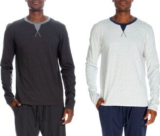 Unsimply Stitched Long Sleeve Contrast Crew 2 Pack