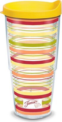 Tervis Fiesta Sunny Stripes Made in Usa Double Walled Insulated Tumbler Travel Cup Keeps Drinks Cold & Hot, 24oz, Lidded