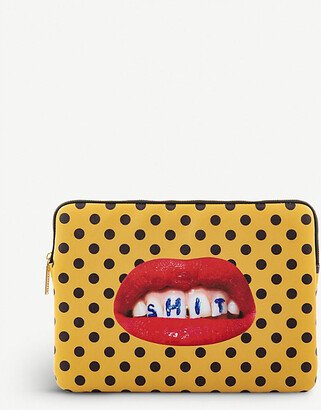 Wears Toilerpaper Mouth-print 13” Canvas Laptop Case 34cm x 25cm