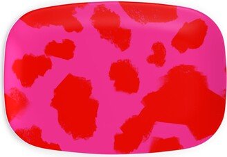 Serving Platters: Isabelle- Pink Cow Print Serving Platter, Pink