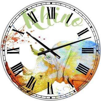 Designart Colorful Safari Animals B Large Cottage Wall Clock - 36