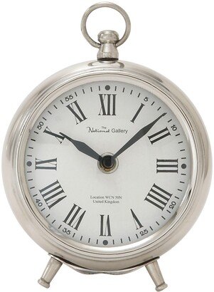 VIVIAN LUNE HOME Silvertone Stainless Steel Clock with Ring Top