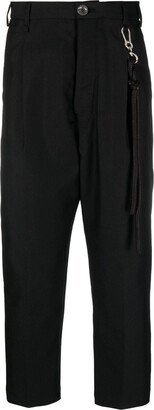 Pleated Cropped Wool Trousers