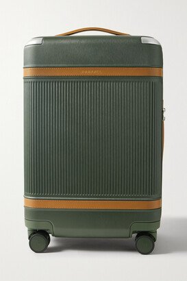 Aviator Carry-on Plus Vegan Leather-trimmed Recycled Hardshell Suitcase - Green