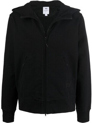 Logo-Print Zip-Up Hoodie-AA