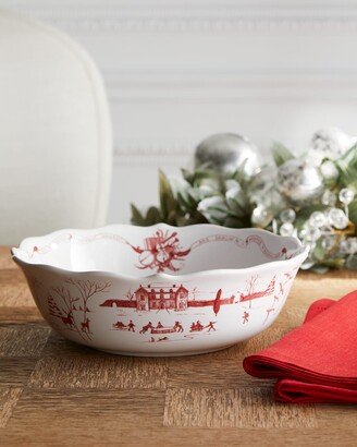 Country Estate Winter Frolic Ruby 10 Serving Bowl