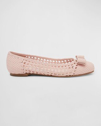 Varina Bow Woven Ballerina Flats