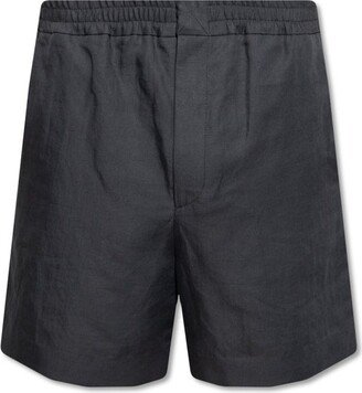 Elasticated-Waist Knee-Length Bermuda Shorts