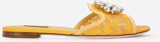 Lace slip-ons with crystals