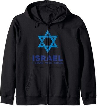 I Stand With Israel Patriotic Zip Hoodie