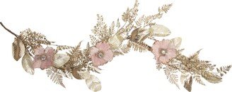 Northlight Champagne and Pink Flower Artificial Garland Unlit