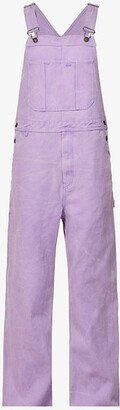 Womens Smoky Purple Palmon ogo-patch Cotton-canvas Dungarees