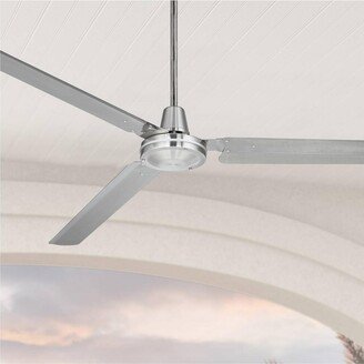 Casa Vieja 72 Velocity Modern Industrial 3 Blade Indoor Outdoor Ceiling Fan Brushed Nickel Damp Rated for Patio Exterior House Home Porch Gazebo Garage Barn - C