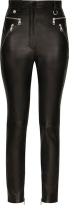 Coated High-Waist Skinny-Cut Trousers