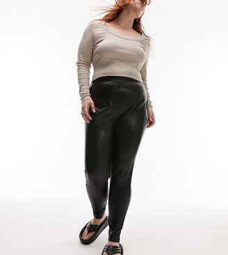 Curve faux leather skinny pants in black