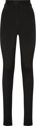 Black High Waisted Skinny-Cut Trousers