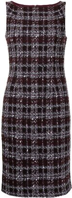 Tweed checked fitted midi dress