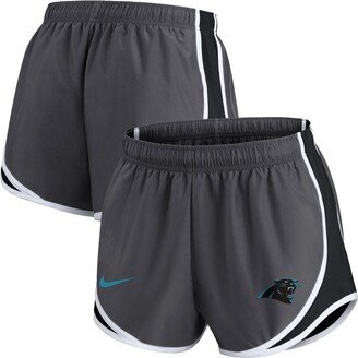 Women's Charcoal Carolina Panthers Logo Performance Tempo Shorts