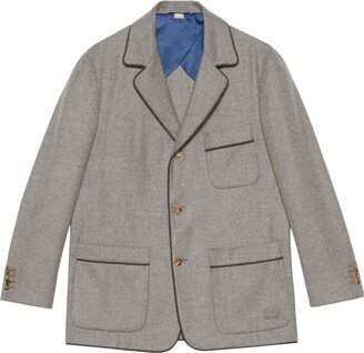 Single-Breasted Cashmere Blazer-AA