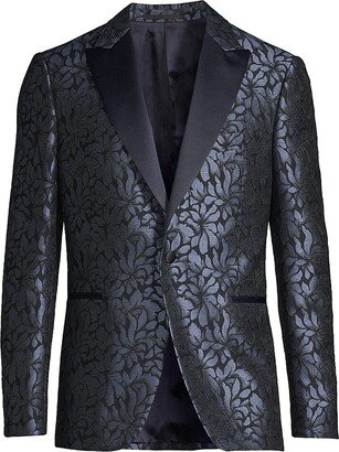 Cerimonia Floral Silk-Wool Brocade One-Button Dinner Jacket