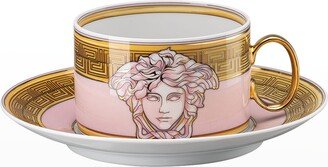 Medusa Amplified Pink Coin Tea Cup and Saucer