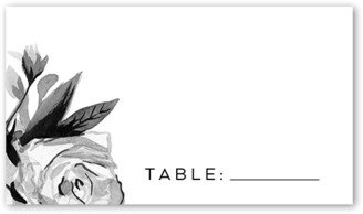 Wedding Place Cards: Crisp Petals Wedding Place Card, Grey, Placecard, Matte, Signature Smooth Cardstock