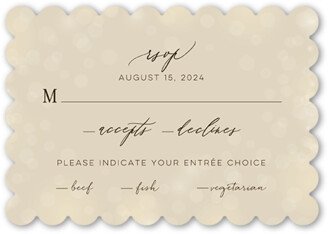 Rsvp Cards: Twinkling Curtain Wedding Response Card, Brown, Signature Smooth Cardstock, Scallop