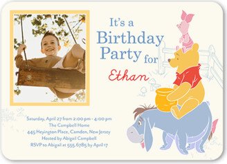 Kids Birthday Invitations: Disney Winnie The Pooh Birthday Birthday Invitation, White, 5X7, Matte, Signature Smooth Cardstock, Rounded