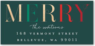 Address Labels: Festive Merry Letters Address Label, Green, Address Label, Matte