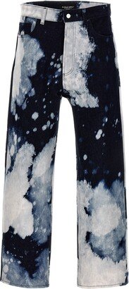 'hand Bleached Wide Leg' Jeans