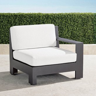 St. Kitts Right-arm Facing Chair with Cushions in Matte Black Aluminum