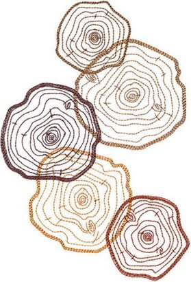 Tree Rounds Rings Embroidered Waffle Weave Hand/Dish Towel