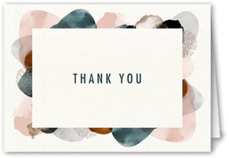 Wedding Thank You Cards: Colorful Daubs Thank You Card, White, 3X5, Matte, Folded Smooth Cardstock