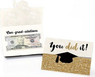Big Dot of Happiness Gold - Tassel Worth The Hassle - Graduation Money Holder Cards - Set of 8