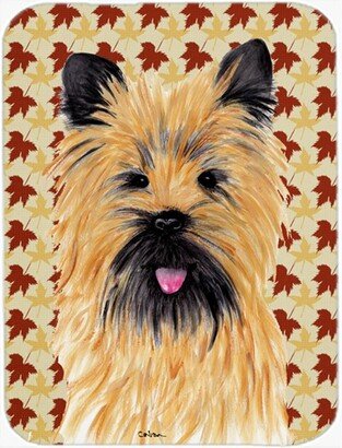 SC9215LCB 12 x 15 Inch Cairn Terrier Fall Leaves Portrait Glass Cutting Board, Large